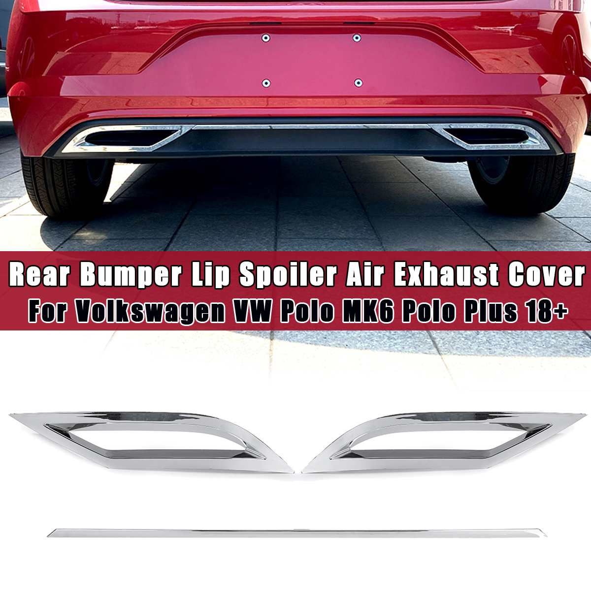 3pcs/set Rear Bumper Diffuser Lip Spoiler Air Outlet Strip