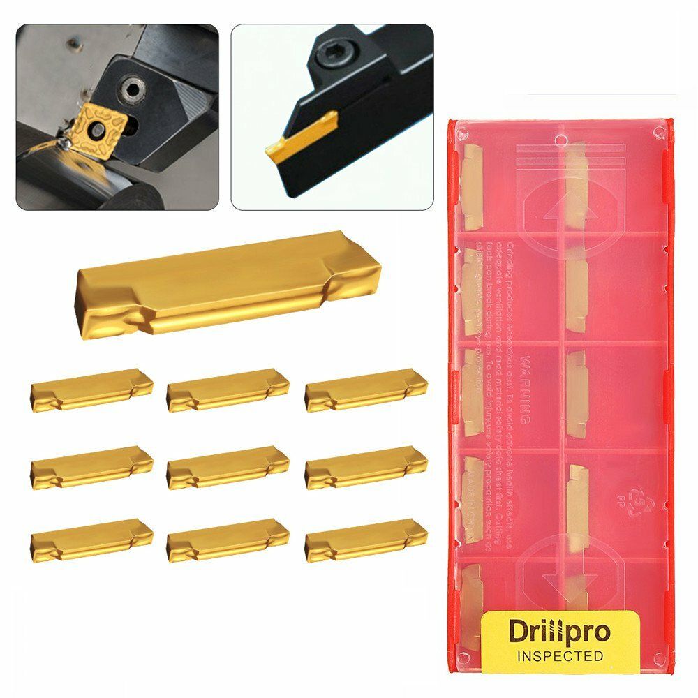 Drillpro 10Pcs MGMN200-G Carbide Inserts Blades For
