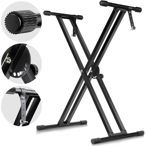 Adjustable Keyboard Stand Double Braced X Style Digital Piano Stand