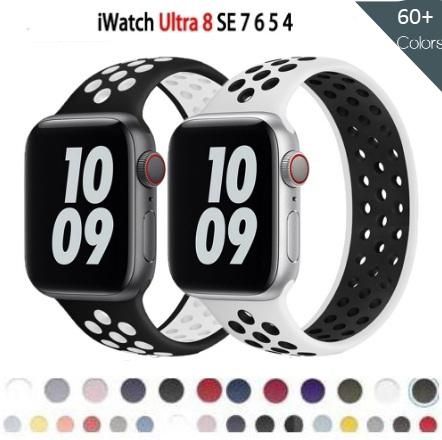 Silicone sport strap for Apple Watch band 49mm 38mm 42mm 41mm 45mm 40mm 44m Correa bracelet iWatch series 8 7 6 4 5 se watchband