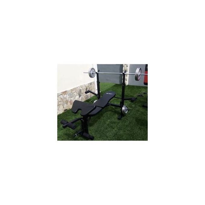 Weight Lifting Bench With 20kg Weight & Bar And Gym Gloves