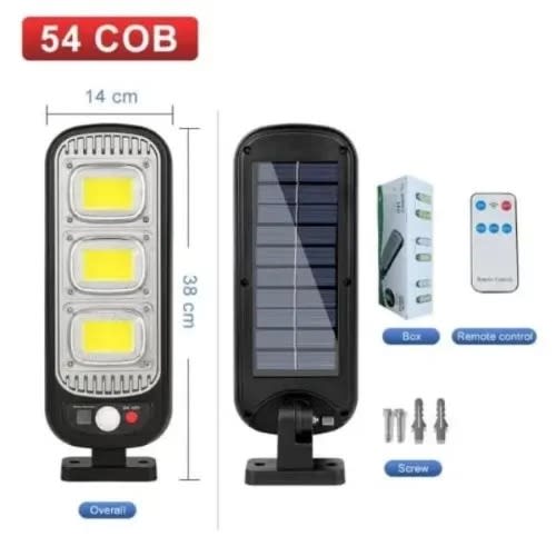 Outdoor Solar Powered Sensor Street Light With Remote Control - 2400mAh