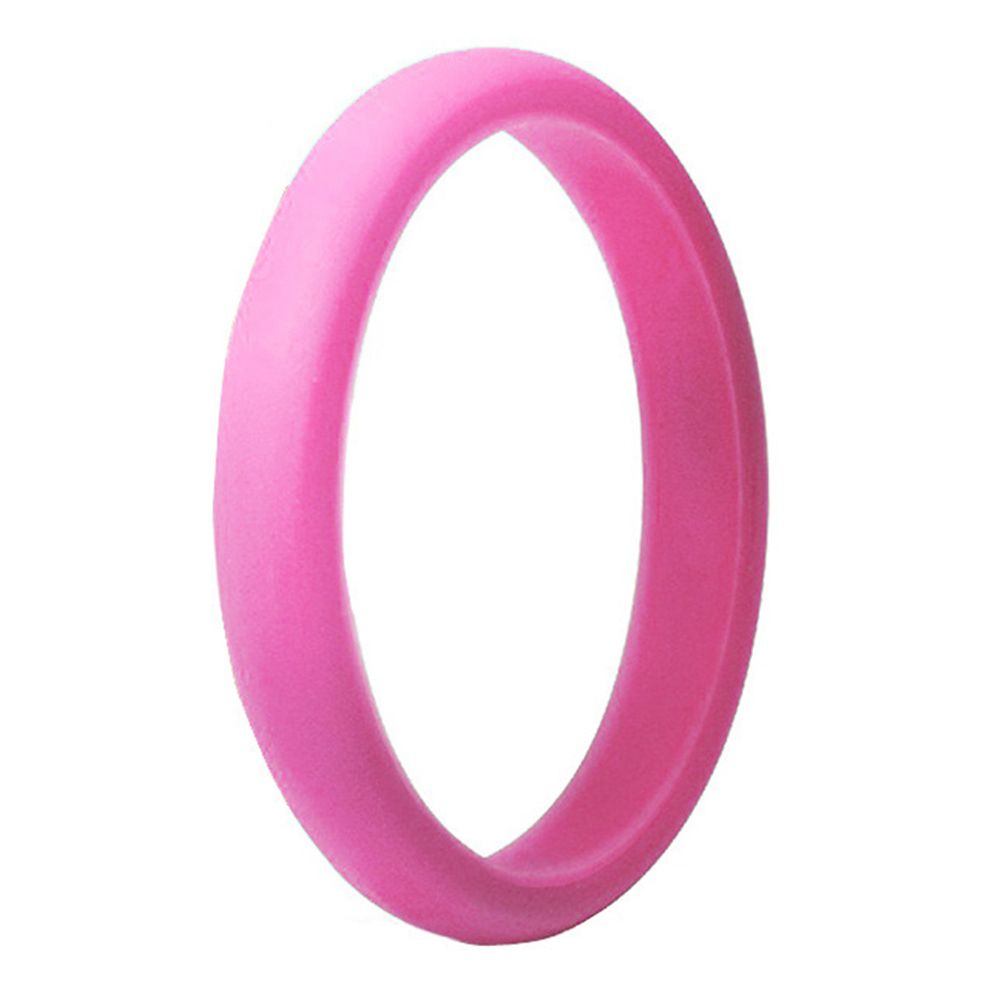 1Pc Unisex Sports Fitness Gym Silicone Ring Band-Hot Pink