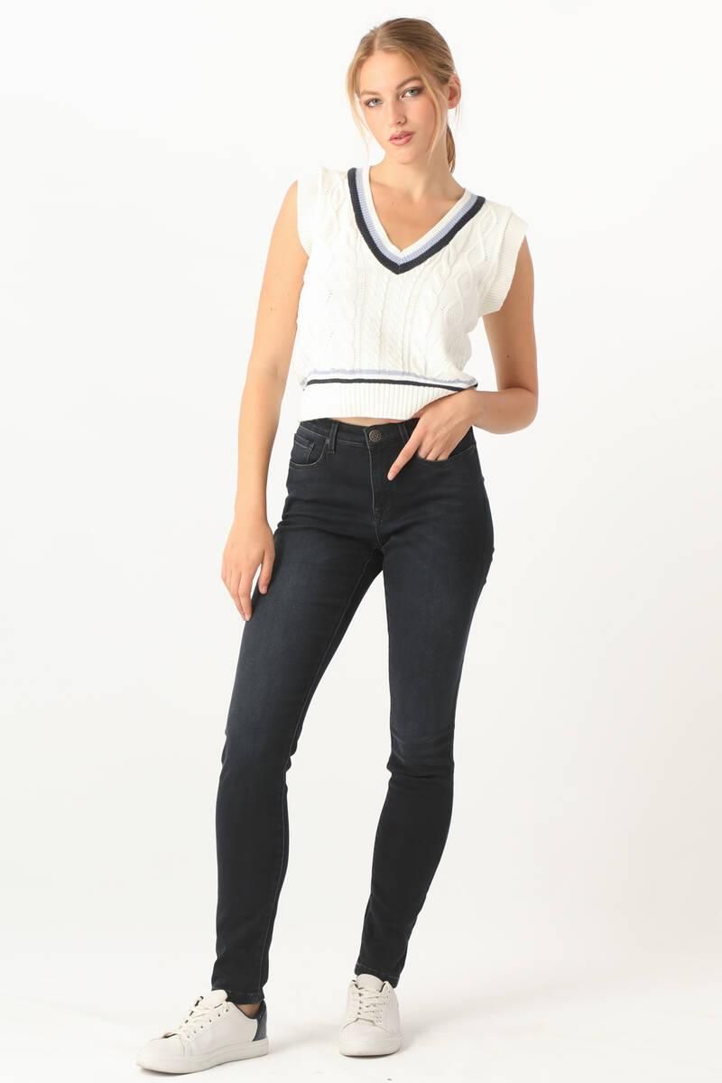 Women's Navy Blue Slim Fit Jeans