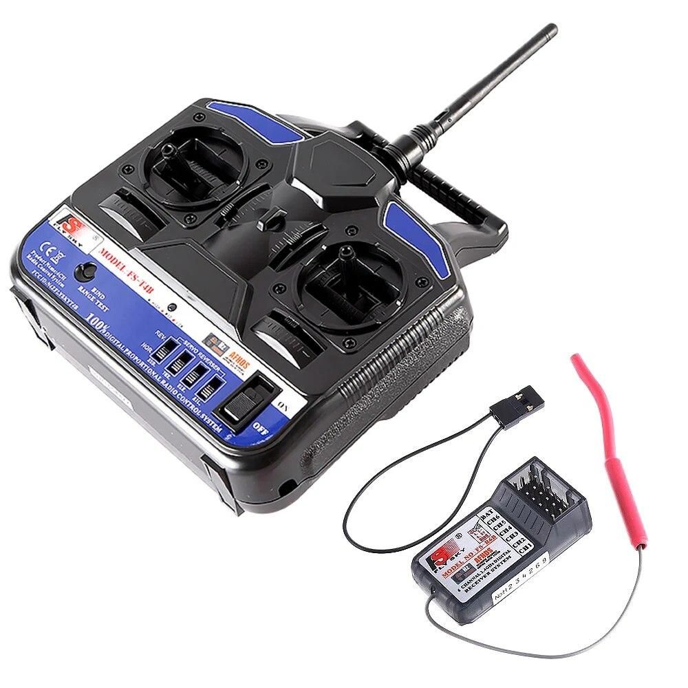 FlySky FS-T4B 2.4G 4CH Radio Control RC Transmitter & RC Receiver for RC Airplane Parts High quality and stability