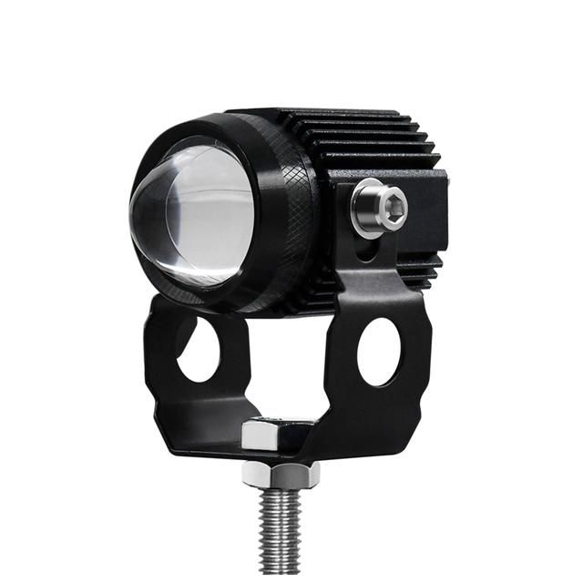 Universal Motorcycle LED Headlight Projector Lens Dual Color ATV Scooter Driving for Cafe Racer Light Auxiliary Spotlight Lamp