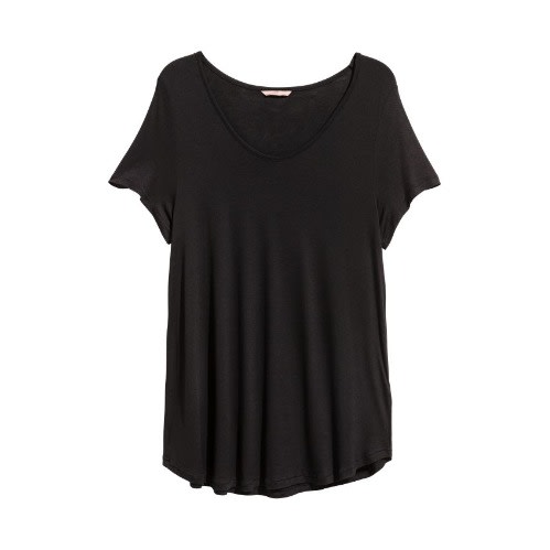 Plus Size Jersey Top- Black