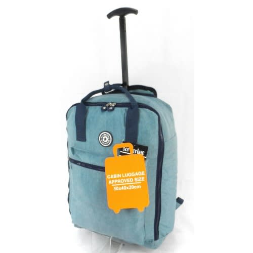 Cabin Storage Hand Luggage/ Suitcase Trolley Bags With Wheels - Lightweight Compact - Blue