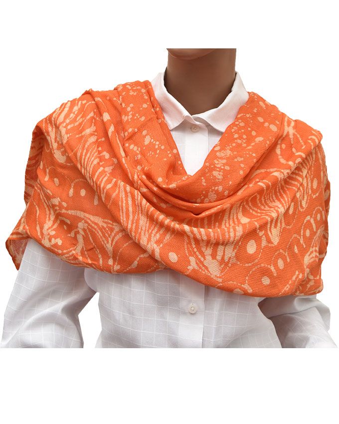 COLOURFUL LADIES PASHMINA WITH BATIK DESIGN -