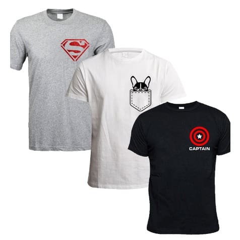 3-in-1 Favourite Pocket Tshirt Bundle - Multicolour