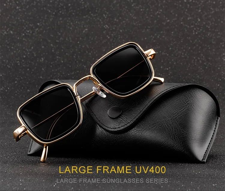 Men Fashionable Sunglasses - UV Sunglasses Retro Thick Edge Metal Frame