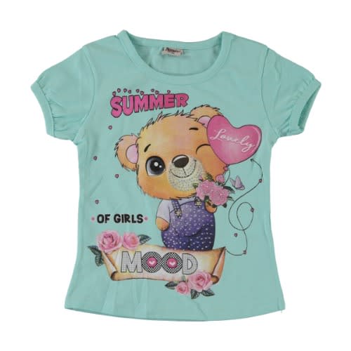 Girl T-shirt Summer Of Girl Mood Green