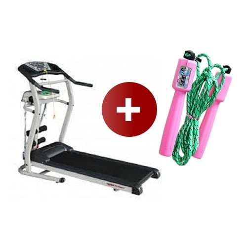 Electrical Motorized 2 HP Treadmill with Massage Machine + Free Digital Count Skipping Rope