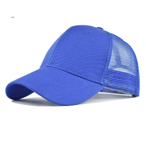 Women Plain Royal Blue Baseball Face Cap Net Back
