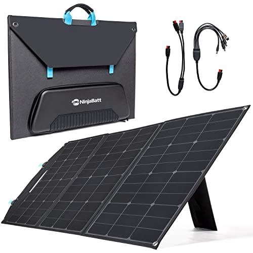 NinjaBatt 120W Foldable Portable Solar Panel For Power Stati