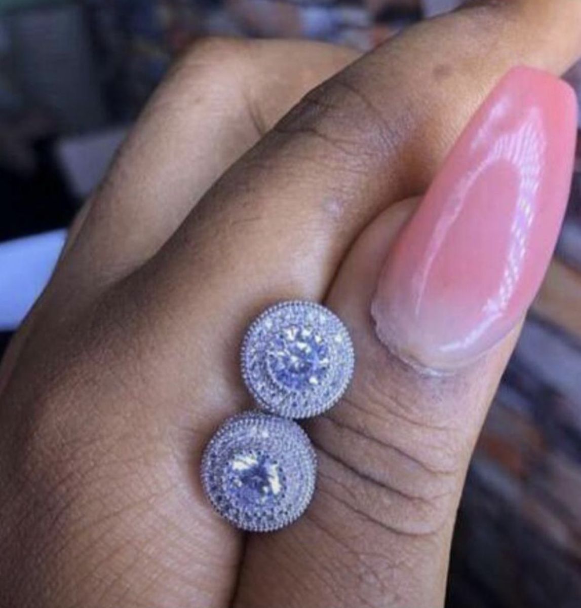 Crystal Diamond Stone Earring Silver