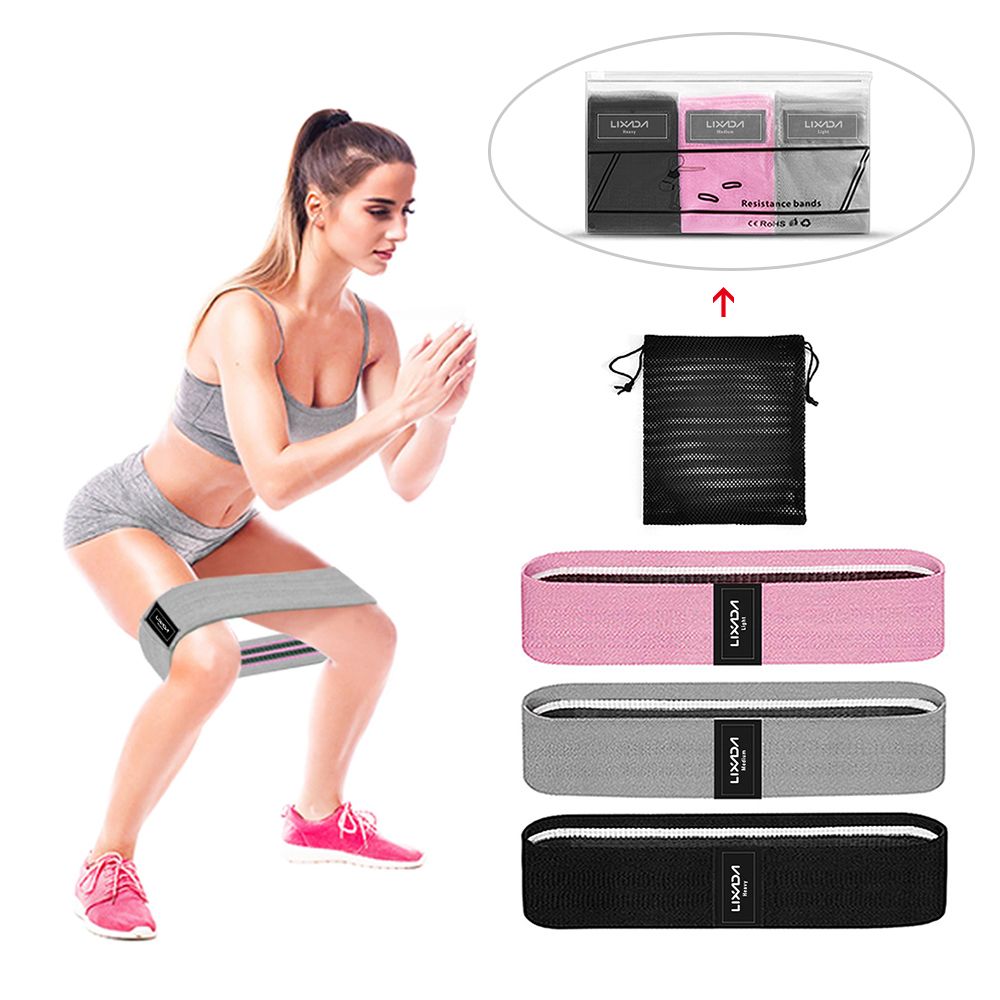 3PCS Non-slip Sports Exercise Resistance Loop Yoga Bands Set