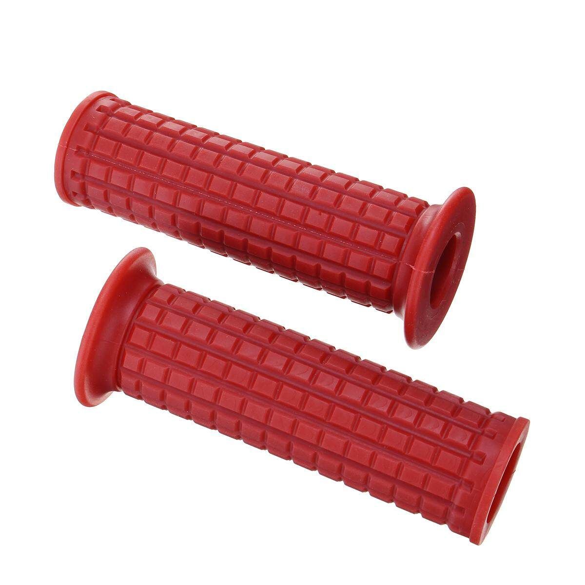 Pair 7/8" Motorcycle Handlebar Hand Grips Motorbike Dirt Bike 22mm Handle Bar (Dull Red) Dark Red 22 / 24mm