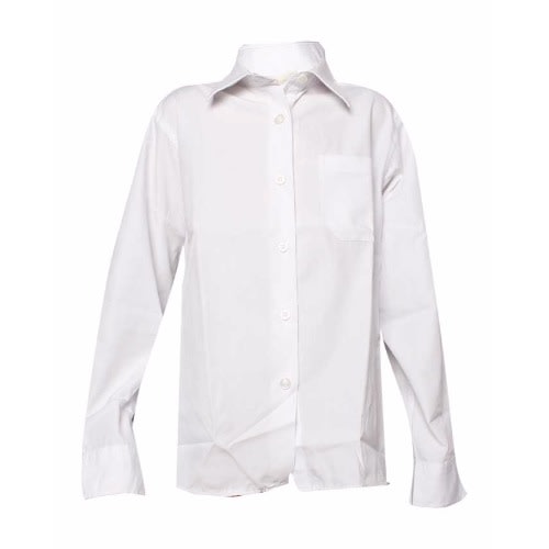 Boy's Plain Long Sleeve Shirt - White