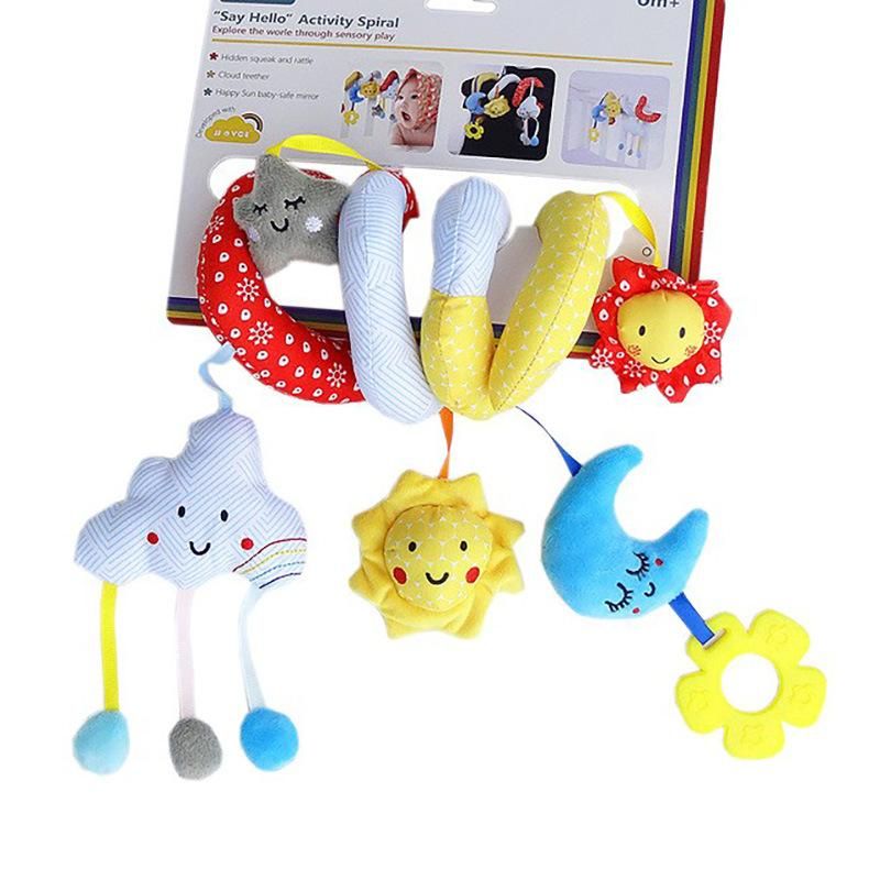 Foreign trade export toy bed around 0-1 cloud sun bed bell pendant with rattle lathe hanging baby educational toys cloud sun bed