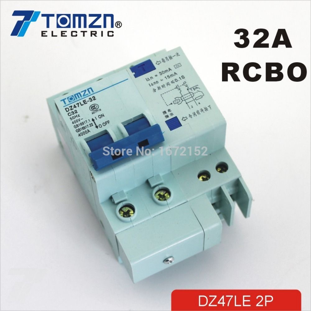 Circuit DZ47LE Residual 2P 60HZ 50HZ 230V~ Current 32A
