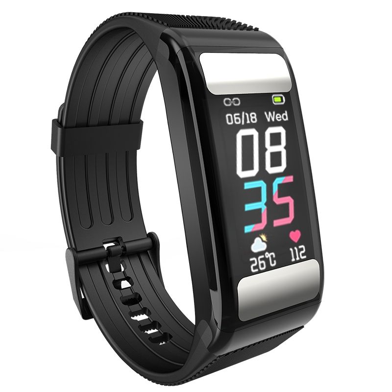 T9 0.96 Inch Color Screen IP67 Waterproof Smart Bracelet, Support ECG + PPG Monitor / Heart Rate Monitor / Blood Pressure Monitor(Black)