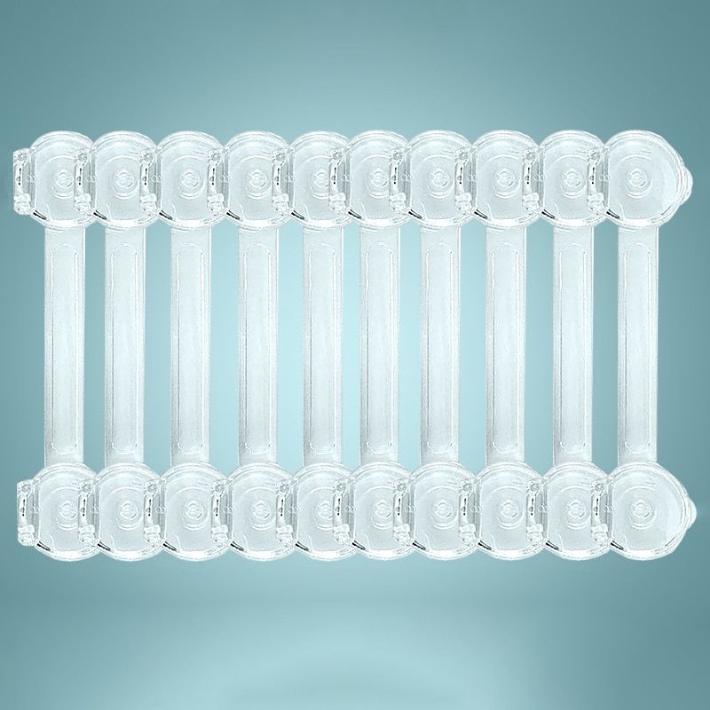 10Pcs/set Baby Safety Lock Transparent Anti-Pinch Hand Refrigerator Drawer Cabinet Door Locks Home Kids Protection Safety Buckle