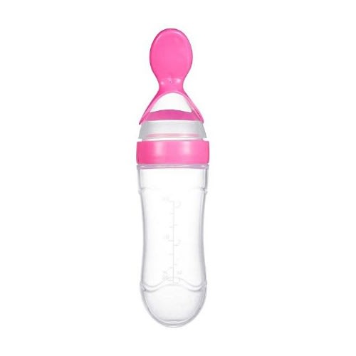 Squeeze Silicone Baby Feeder - 90ml - Pink