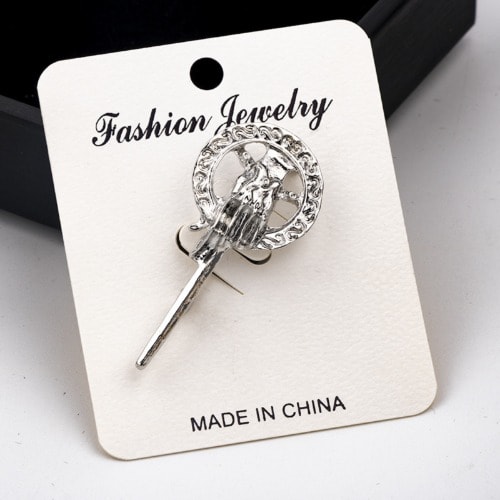 Game Of Thrones Brooch With Free Pouch - Silver