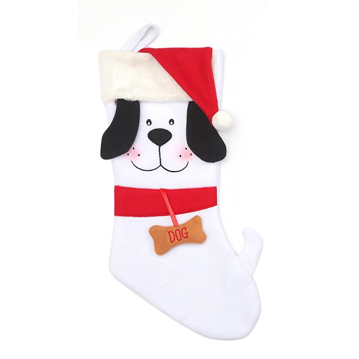 Christmas Decoration Supplies Creative Cute Cartoon Puppy Christmas Stockings White Dog Christmas Puppy Socks
