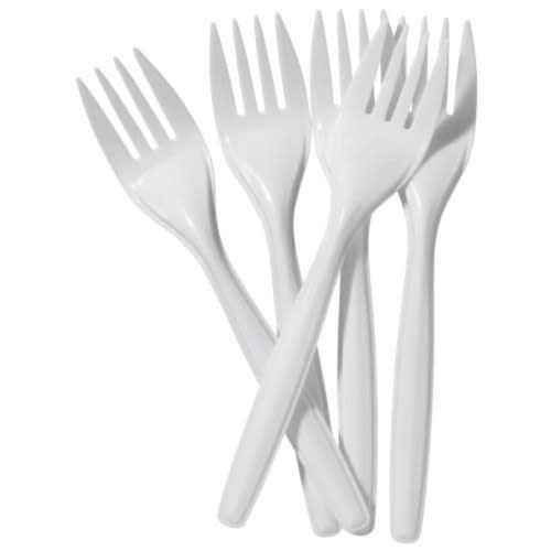 Plastic Disposable Forks For Parties & Eateries - 100pcs