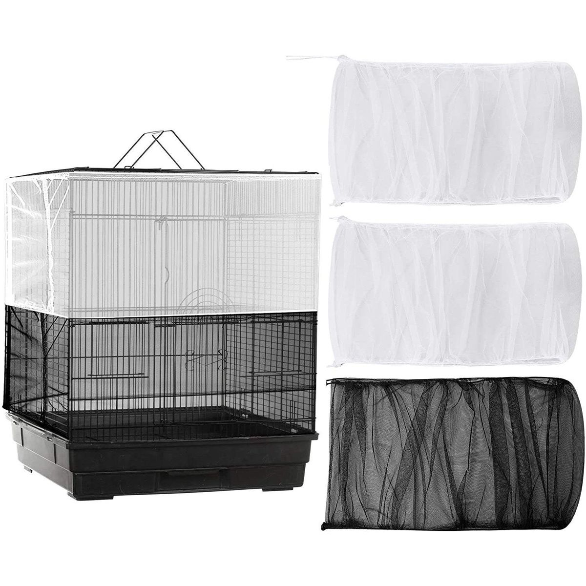 3Pcs Large Adjustable Bird Cage Cover Universal Birdcage