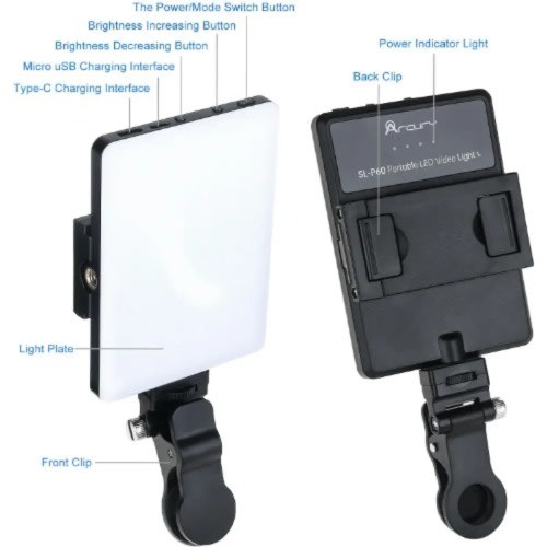Rechargeable Clip-on Camera Lighting