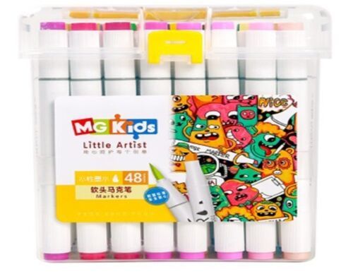 M&G Double Tips Color Markers Pen Set 48 Colors Stationery