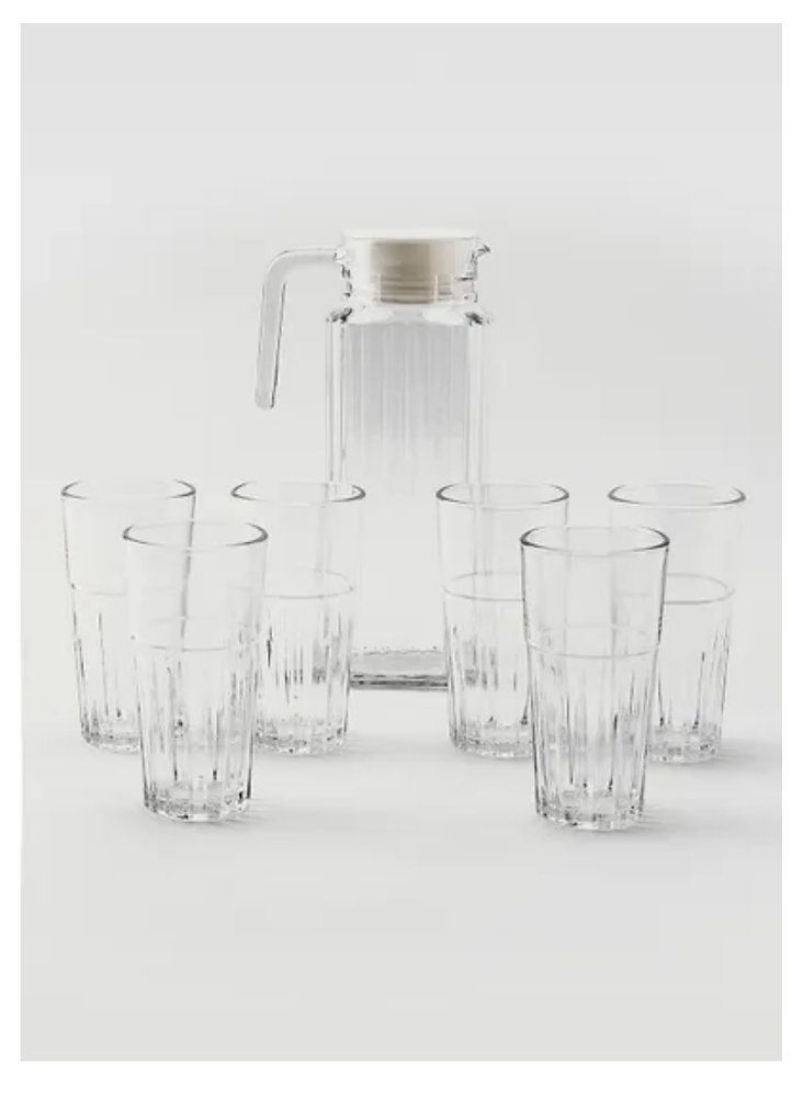 7-Piece Drink Set (Jug 1.6 L + 6 Tumblers 33 Cl), Quadance