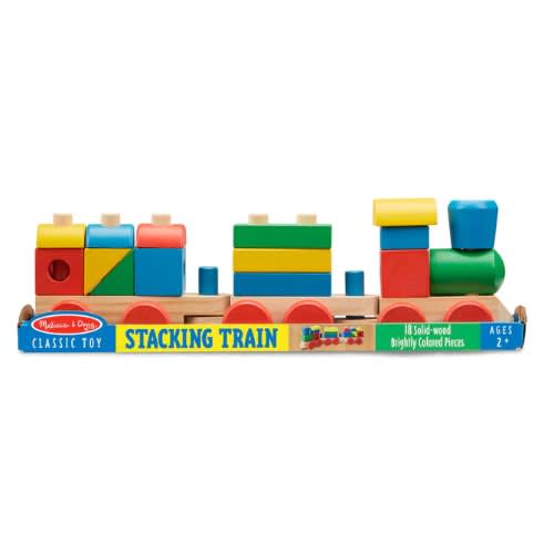 Stacking Train - Classic Wooden Train Set - 18-pieces