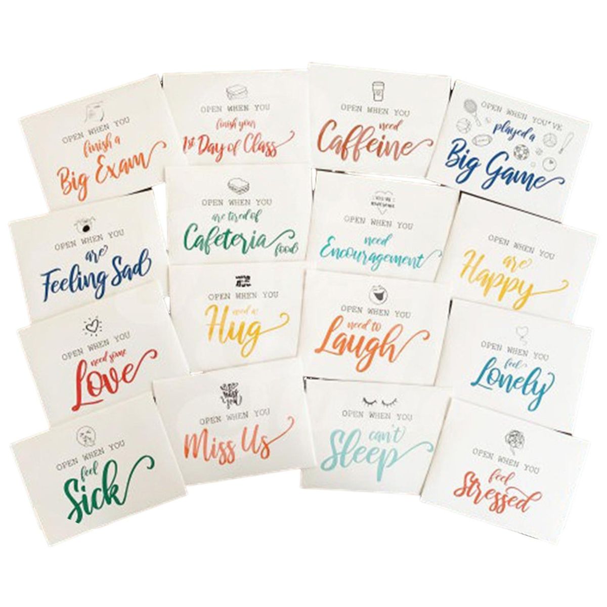 Gift Cards Envelopes Moments 16pc Set of Open When Envelopes Greeting