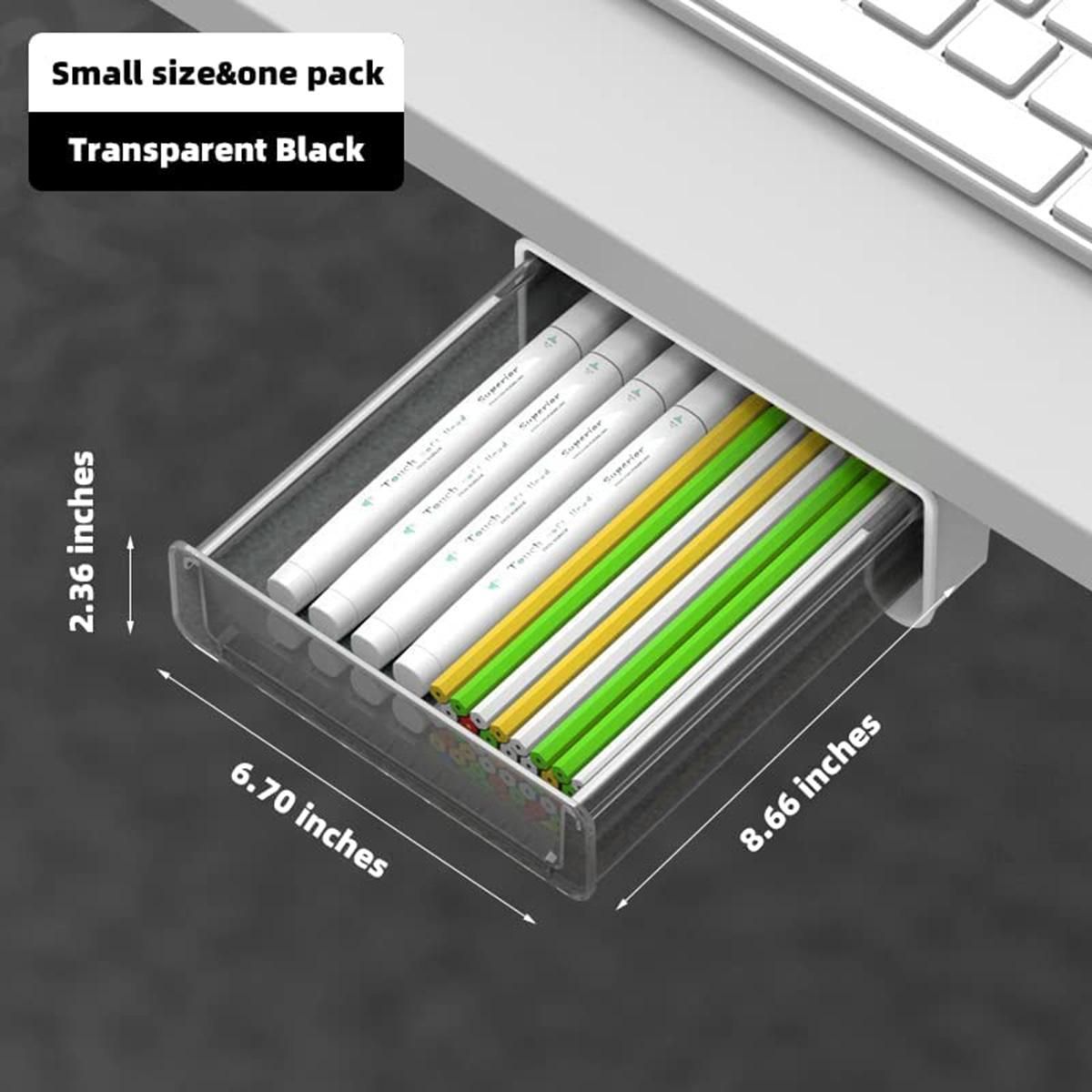 Under Desk Drawer, Adhesive Drawer Organizer, 7 Inch Slide