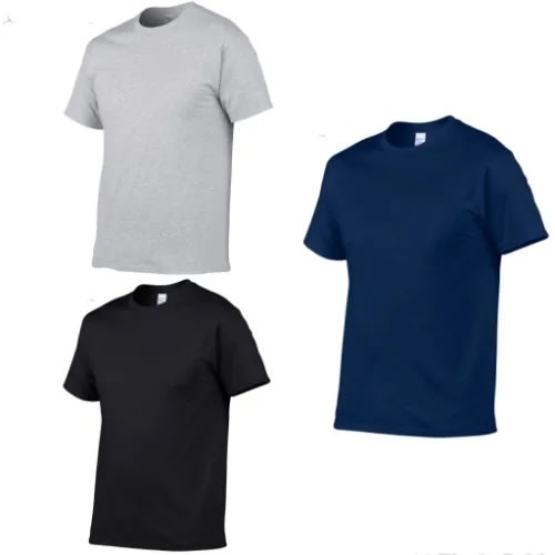 Men's T-shirts - Black + Blue & Ash - 3pcs