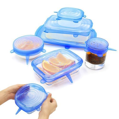 6pcs Reusable Silicon Stretch Lid Food Wrap Bowl Pan Kitchen
