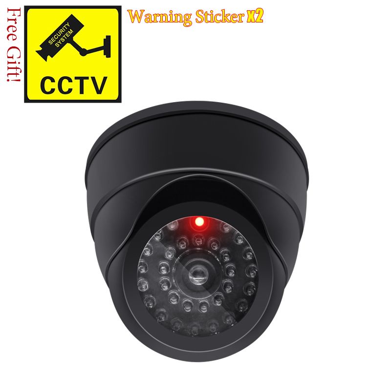 Wireless Black/White Dummy Camera  Plastic Dome CCTV Security Camera With Flashing Led Surveillance System Indoor Outdoor