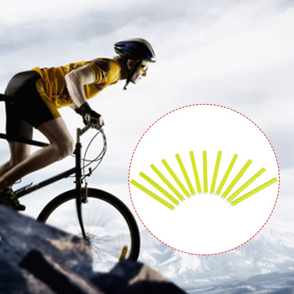 12PCS Bicycle Bike Wheel Spokes Reflective Sticks Tube Safe