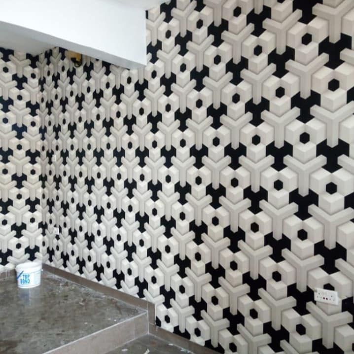 Adore Decor Modern 3D Effect Black, Grey And White Wallpaper