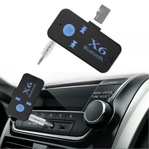 X6 Mp3 Car Bluetooth Music Receiver Aux Adapter Handsfree Calls