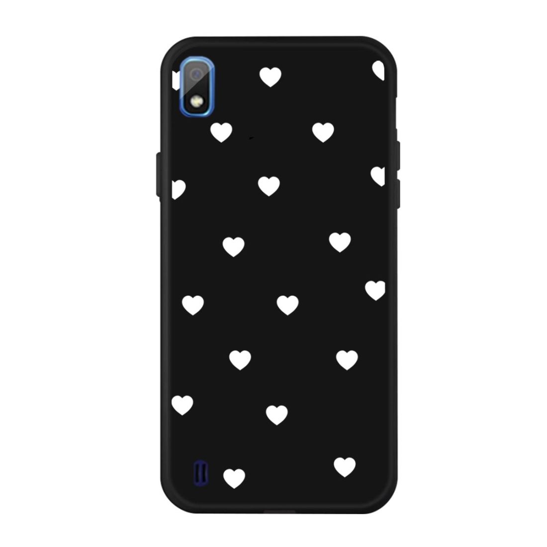 For Galaxy A10 Multi Love Heart Pattern Frosted TPU Protective Case(Black)