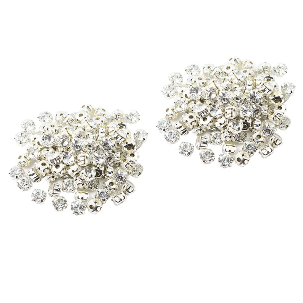 Prettyia 200pcs Sew On Crystals Rhinestone Faceted Beads