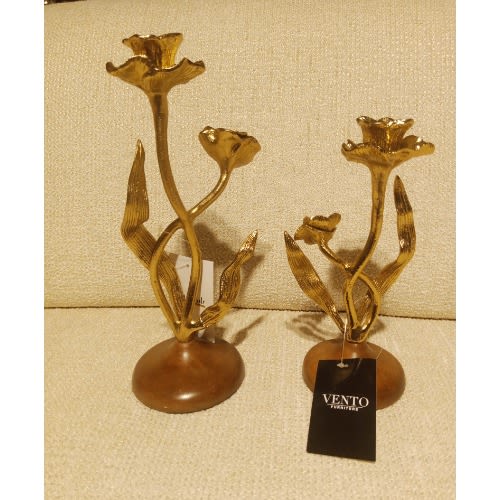 Vento Furniture Taper Candle Holder Trinket - Gold - Small