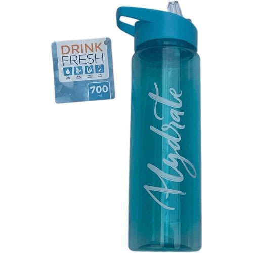 Kids Hydrate Straw Water Bottle - Blue - 700ml