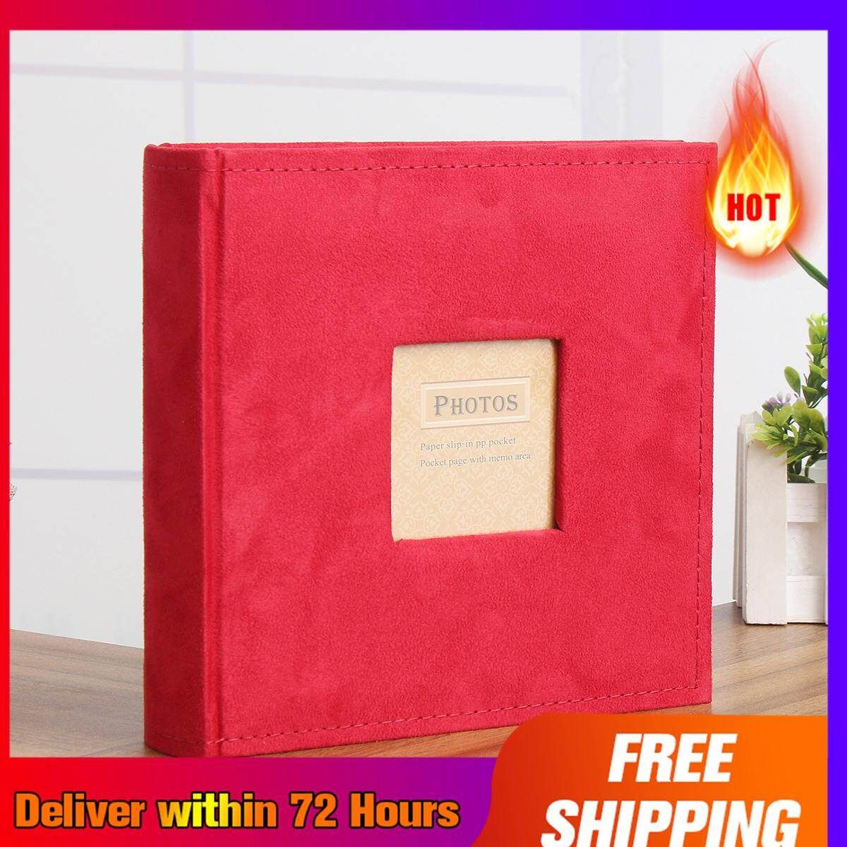 Photo Picture Album 100 Page 200Pcs Photos Storage Case Baby Wedding Family Memo -- Green / Brown / Red / White Red