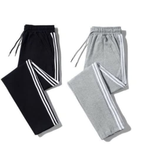 Plain Joggers - 2 In 1- Black And Grey